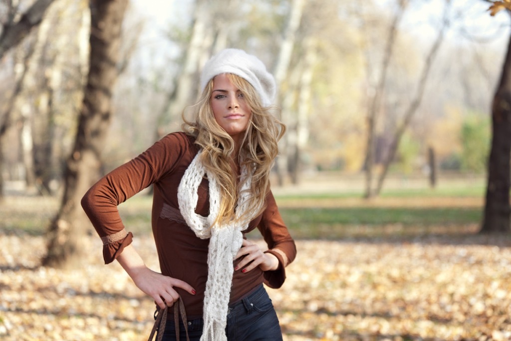 woman outside in fall 