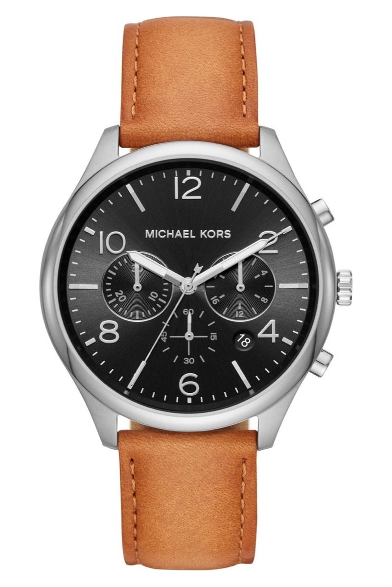 Leather strap watch