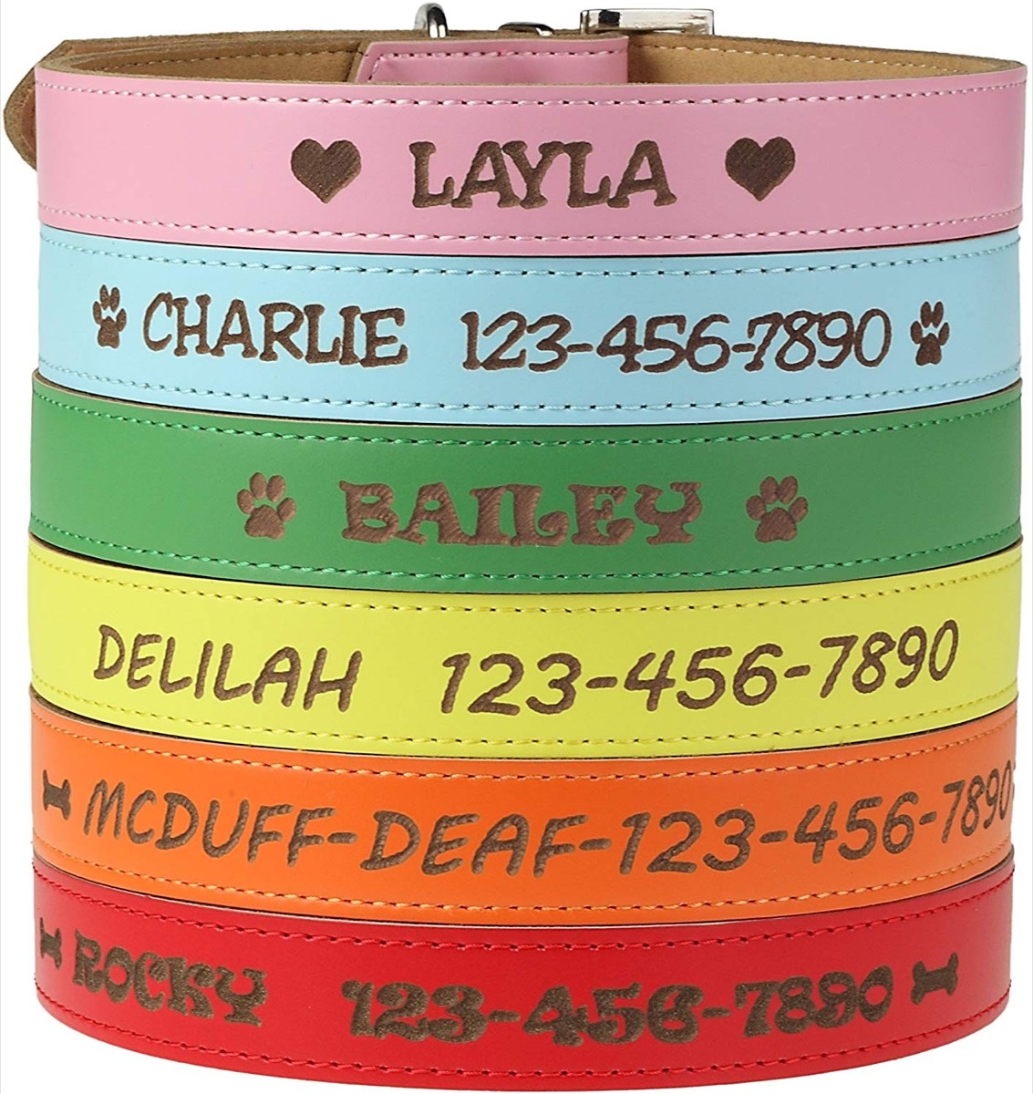 Custom leather dog collars in range of colors