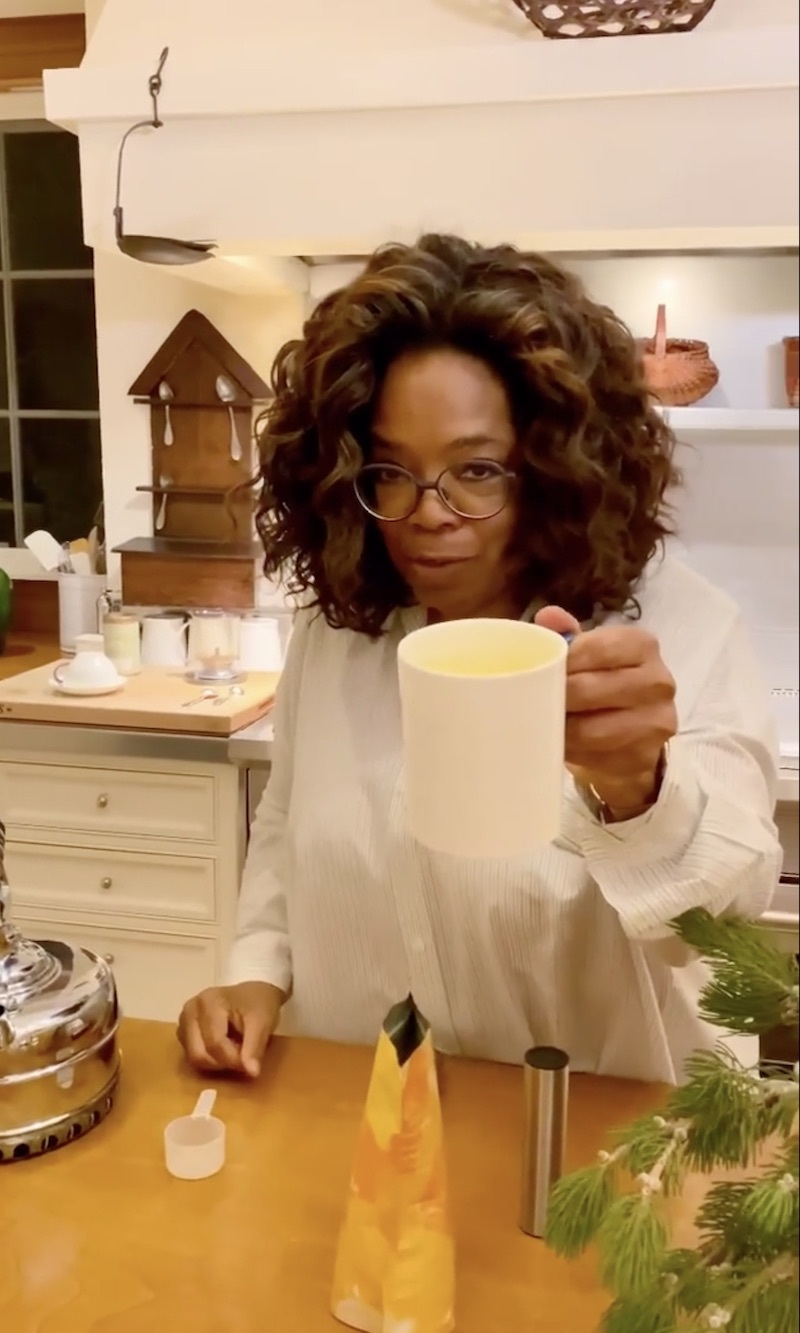 Oprah opens Christmas gift from Meghan Markle