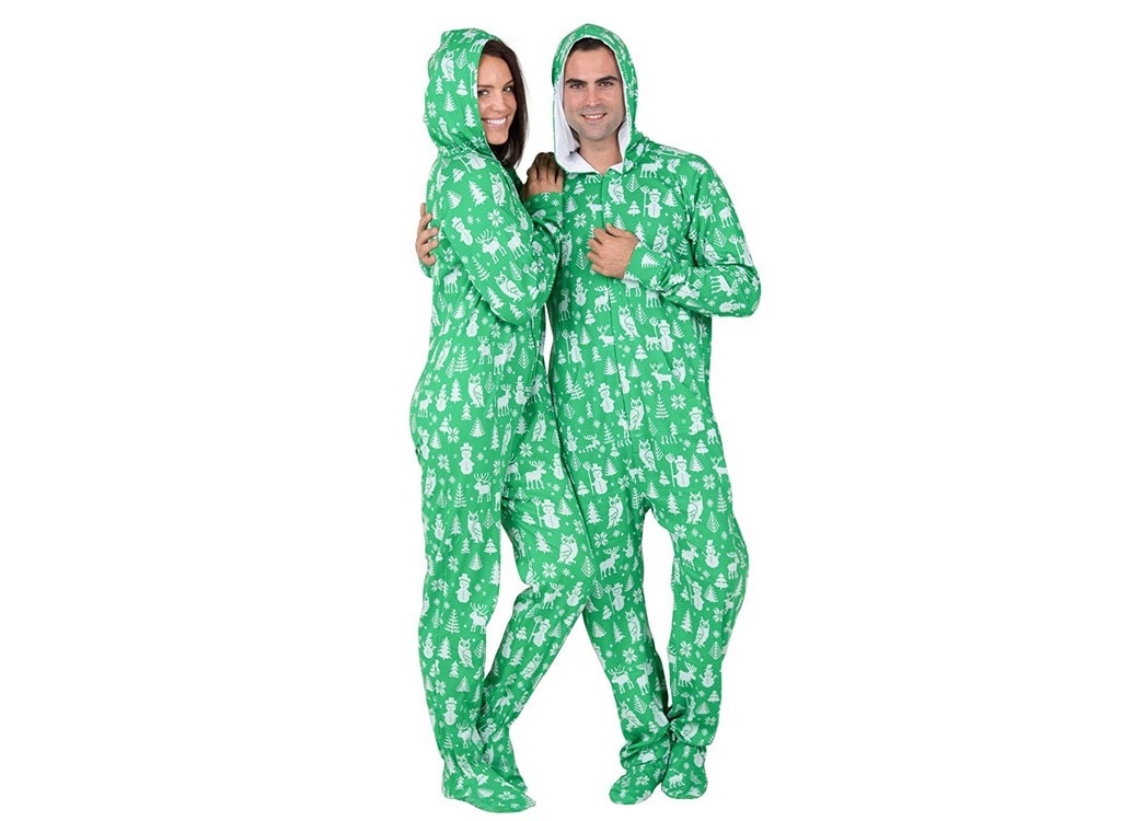 footed pajamas nordic christmas hoodie pjs