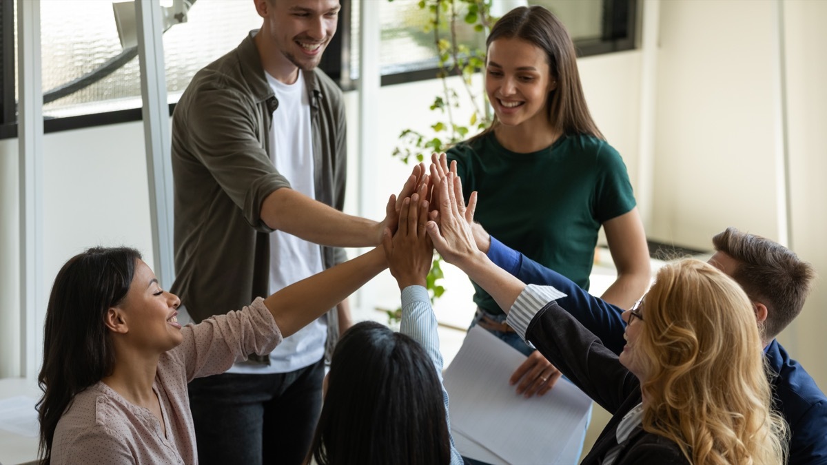 Group of Coworkers High Fiving