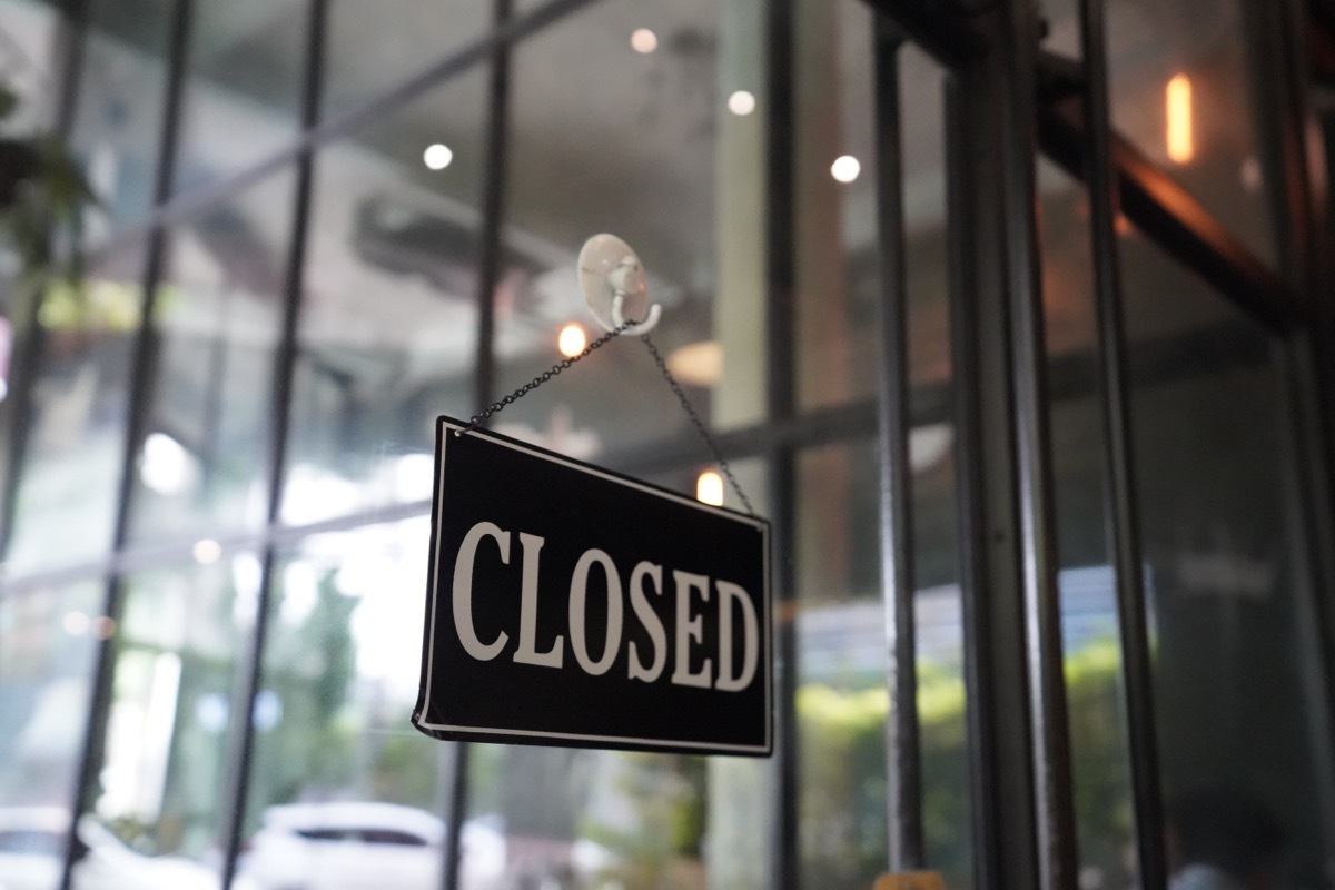 closed sign in window