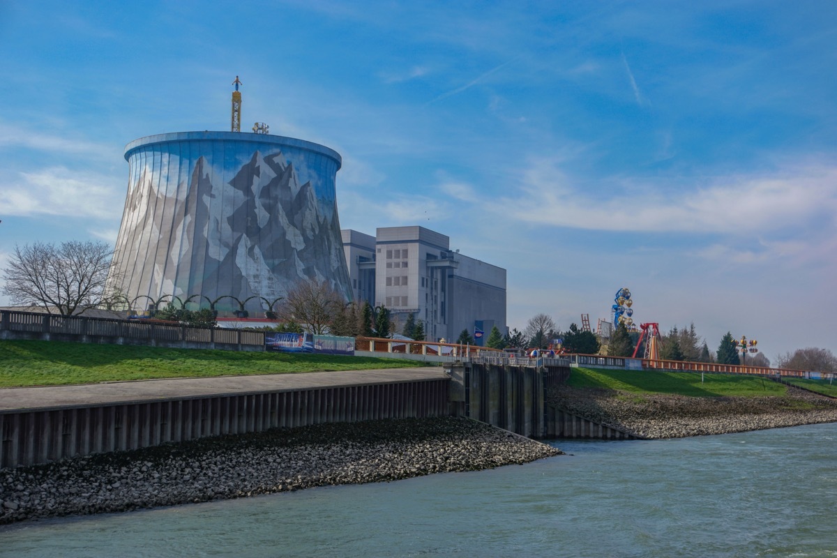 The nuclear reactor was built near the town of Kalkar, The site is transformed into an amusement park named Kernwasser Wunderland (