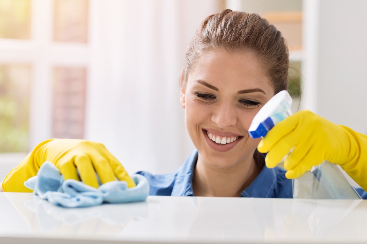 Woman doing housework.