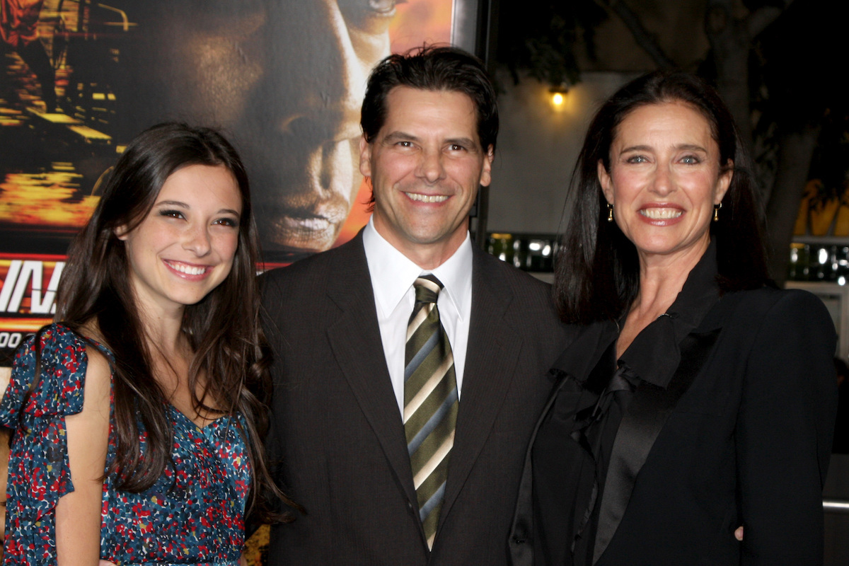 Lucy Rogers-Ciaffa, Chris Ciaffa, and Mimi Rogers at the premiere of 