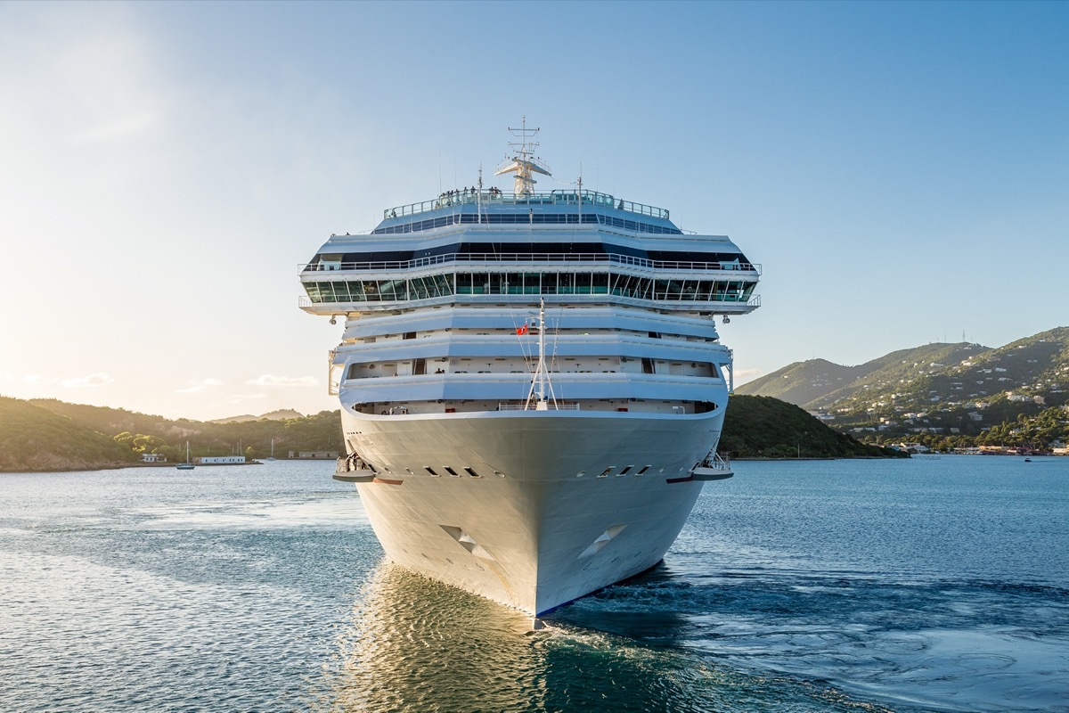 front view of a cruise ship