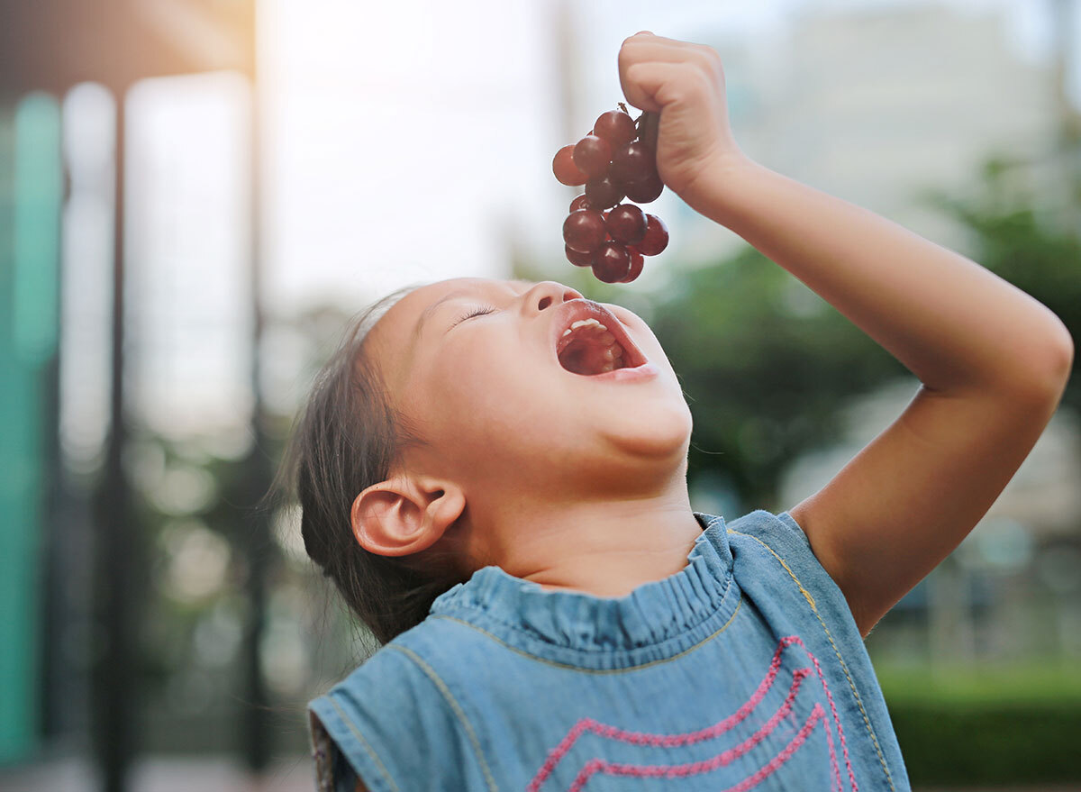 eating grapes