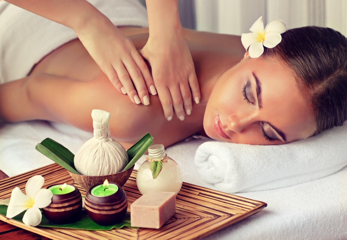 woman in spa at resort