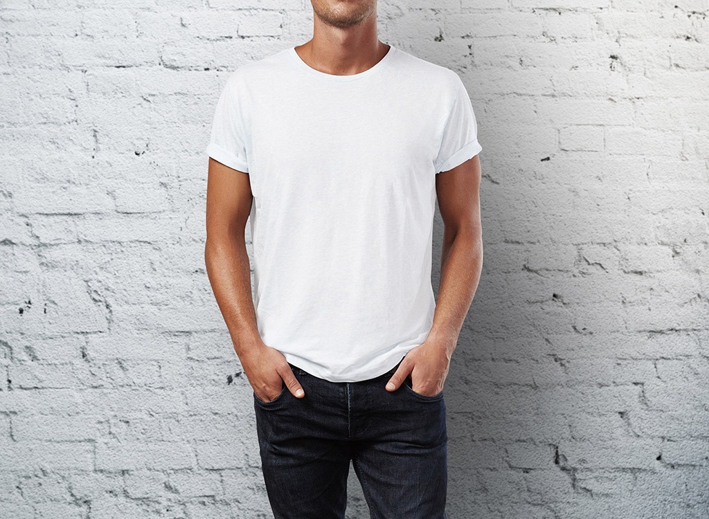 man in white tee shirt