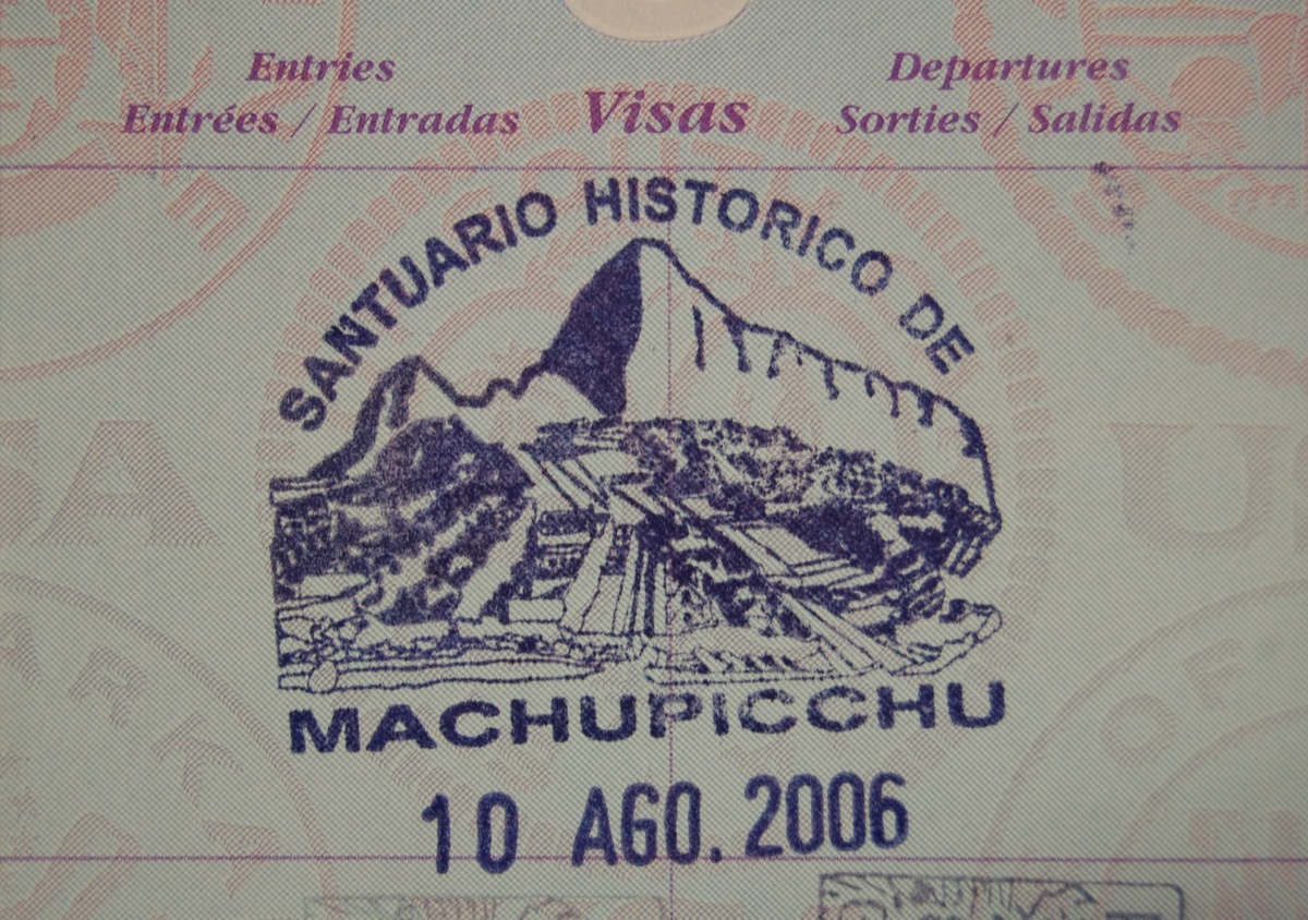 machu picchu passport stamp