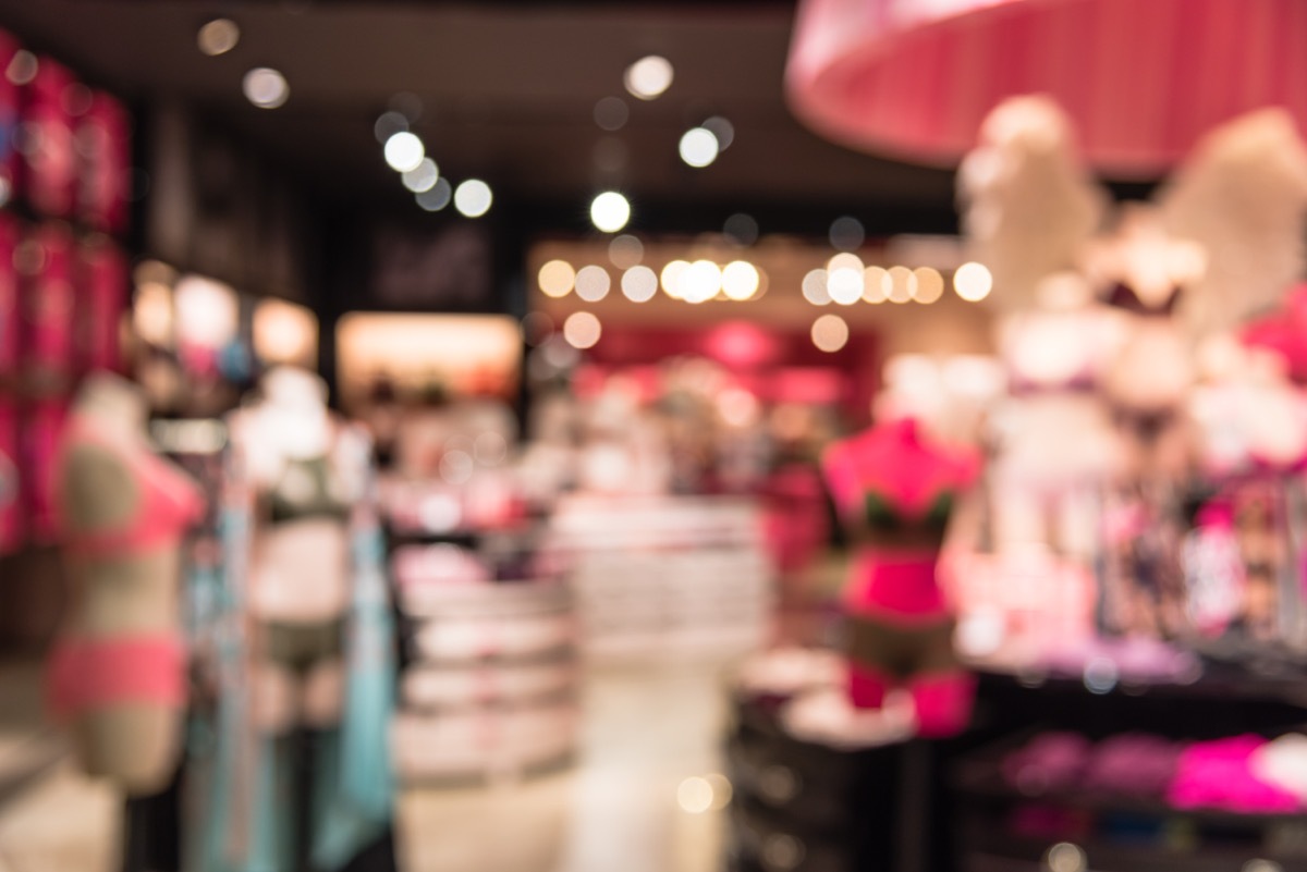 lingerie store interior blurred