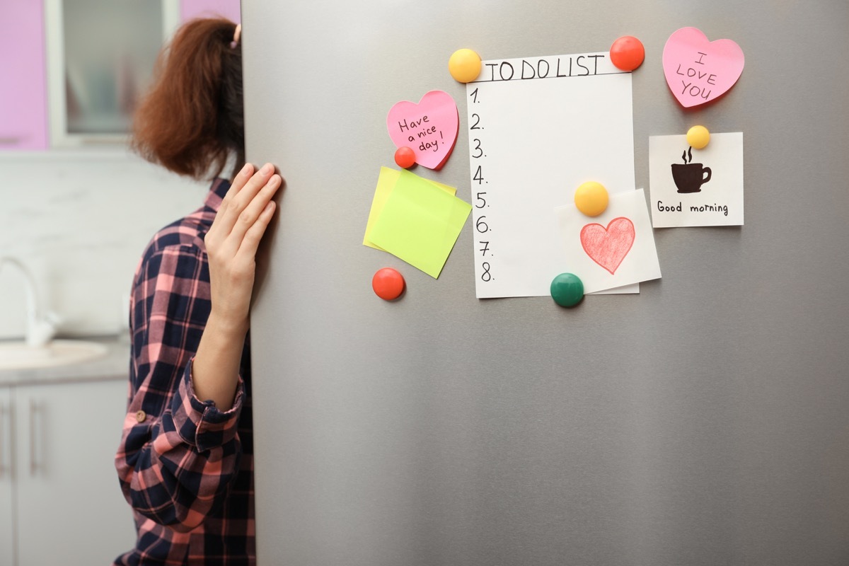 to-do list on refrigerator