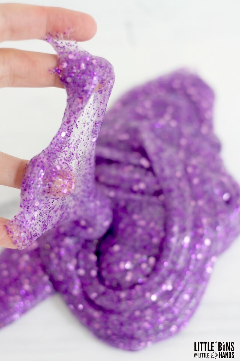 purple glitter slime