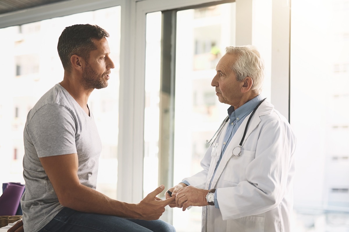 Cropped shot of a senior doctor giving his male patient a thorough checkup during his consultation