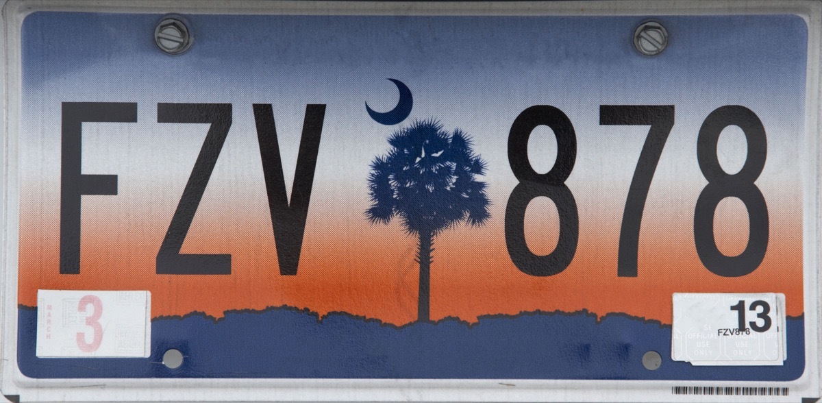 south carolina license plate photoshopped