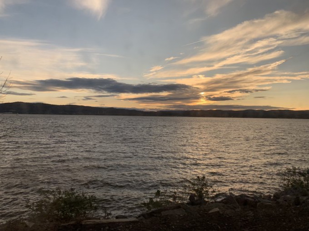 hudson river at sunset