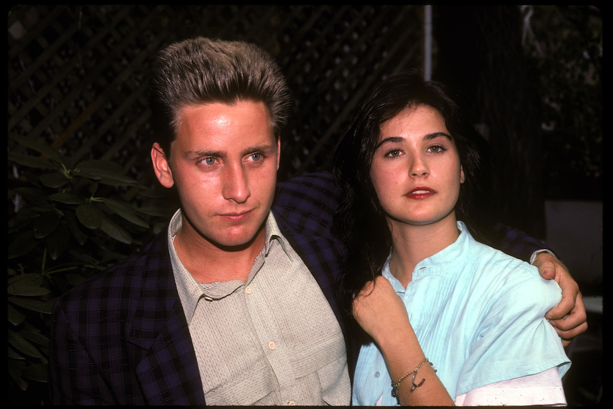 Emilio Estevez and Demi Moore promoting 