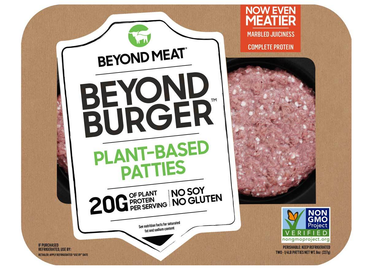 Beyond meat beyond burger plant based patties packaging recipe 2