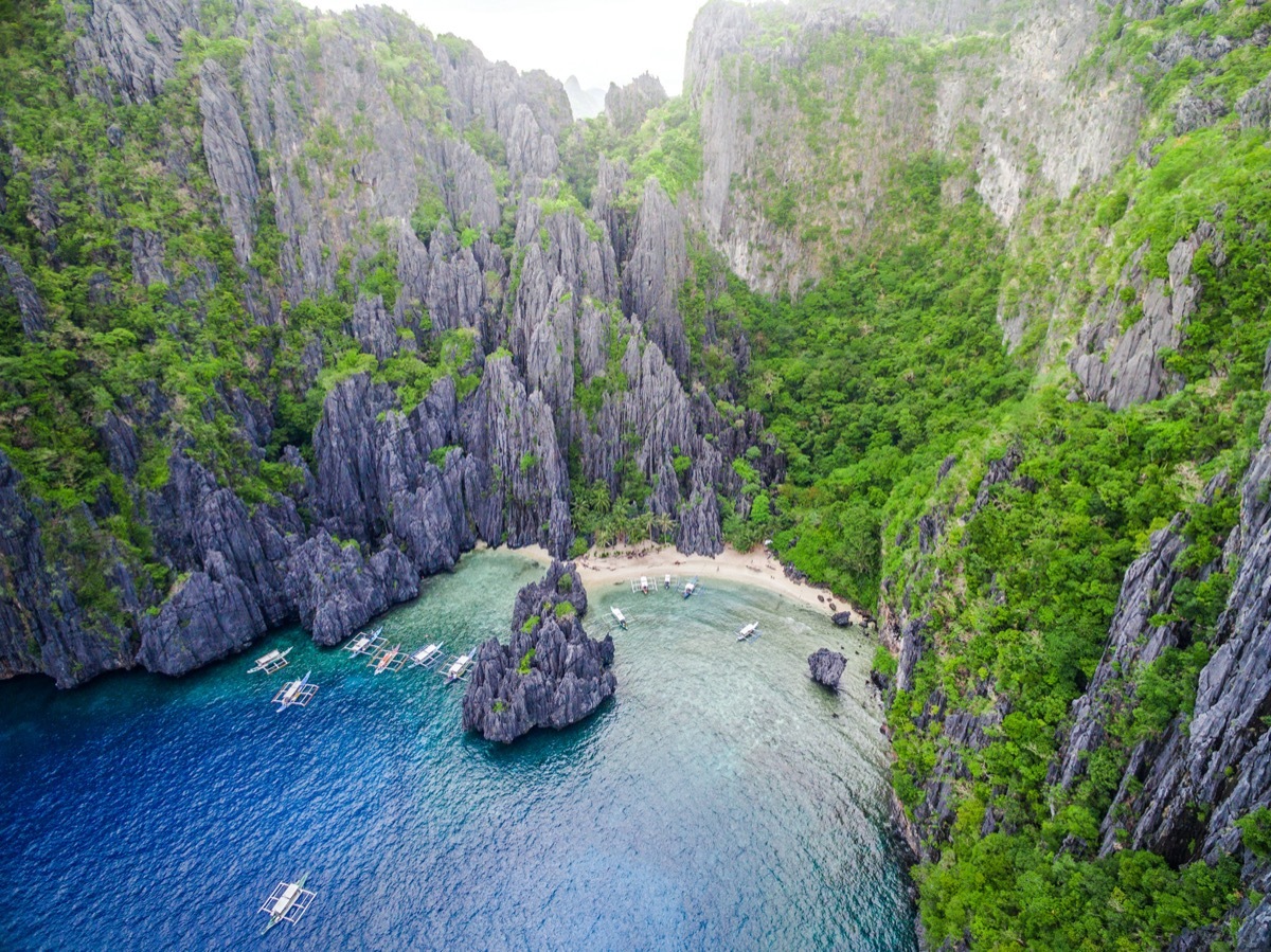 drone view of palawan philippines