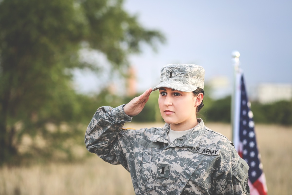 Female Soldier Saluting Military Slang Terms