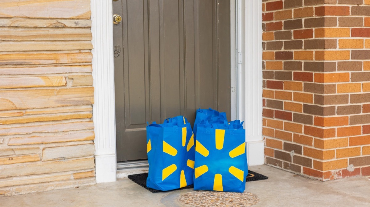 Walmart deliver order sitting on doorstep