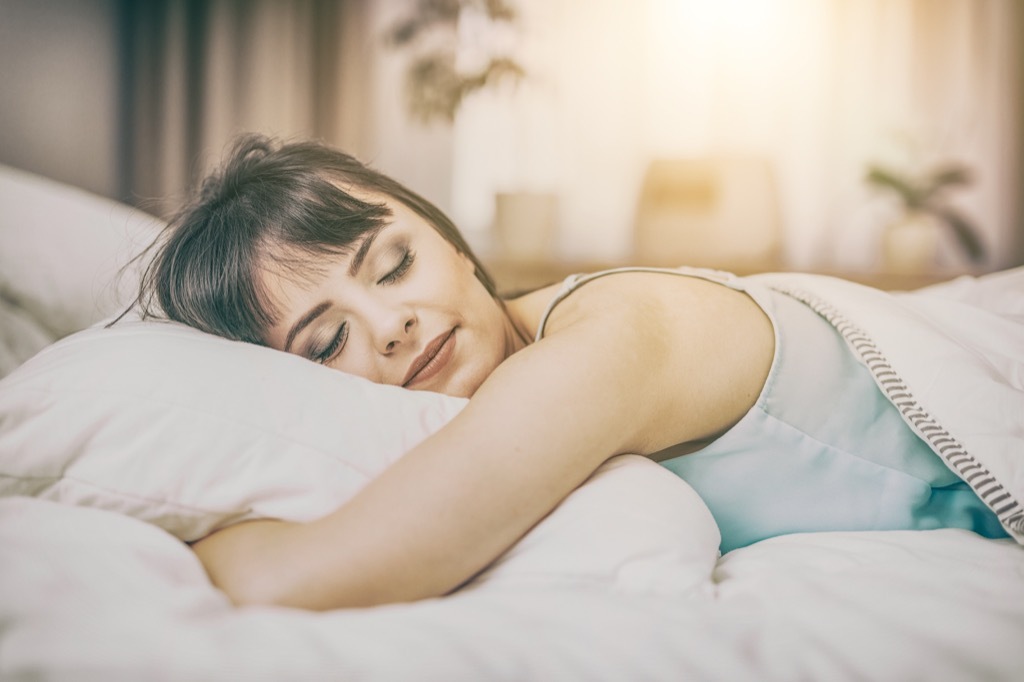 a woman sleeping