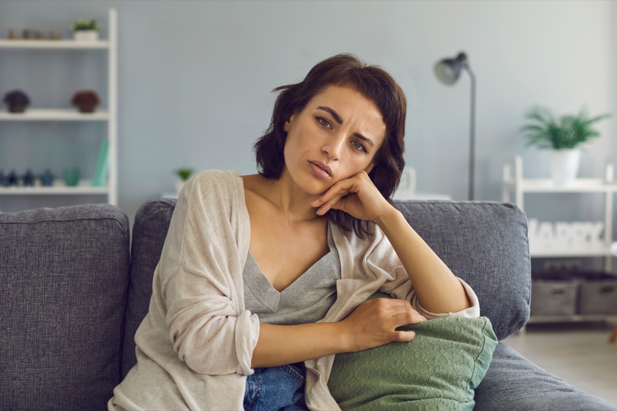 Unhappy Woman on the Couch