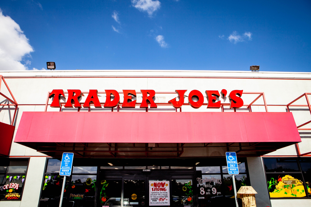 The exterior of a Trader Joe's supermarket