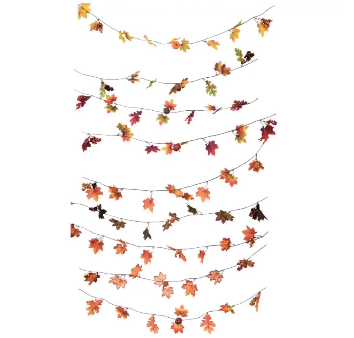 leaf string lights, dollar store fall decor