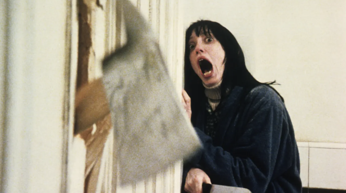 a scene of a woman screaming in the shining. 