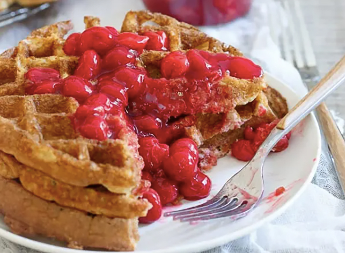 cherry oat waffles