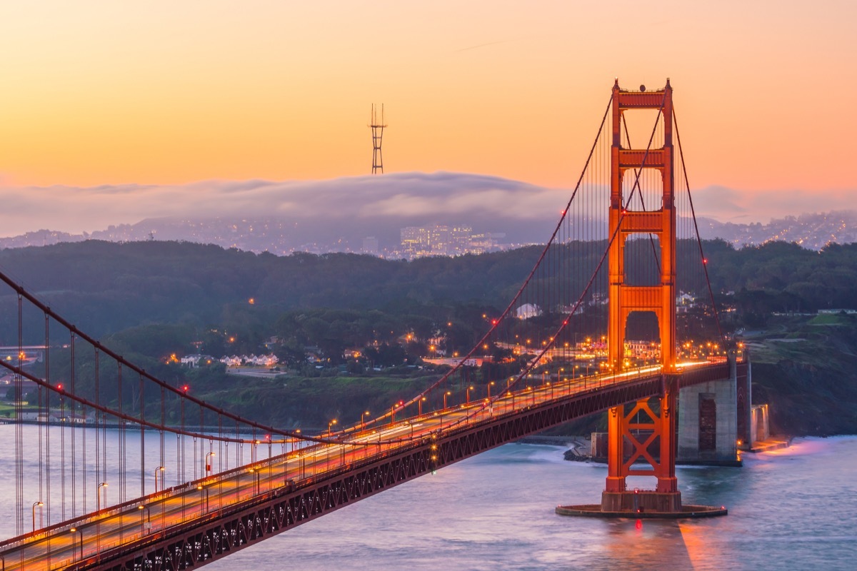 san francisco bridge and city skyline