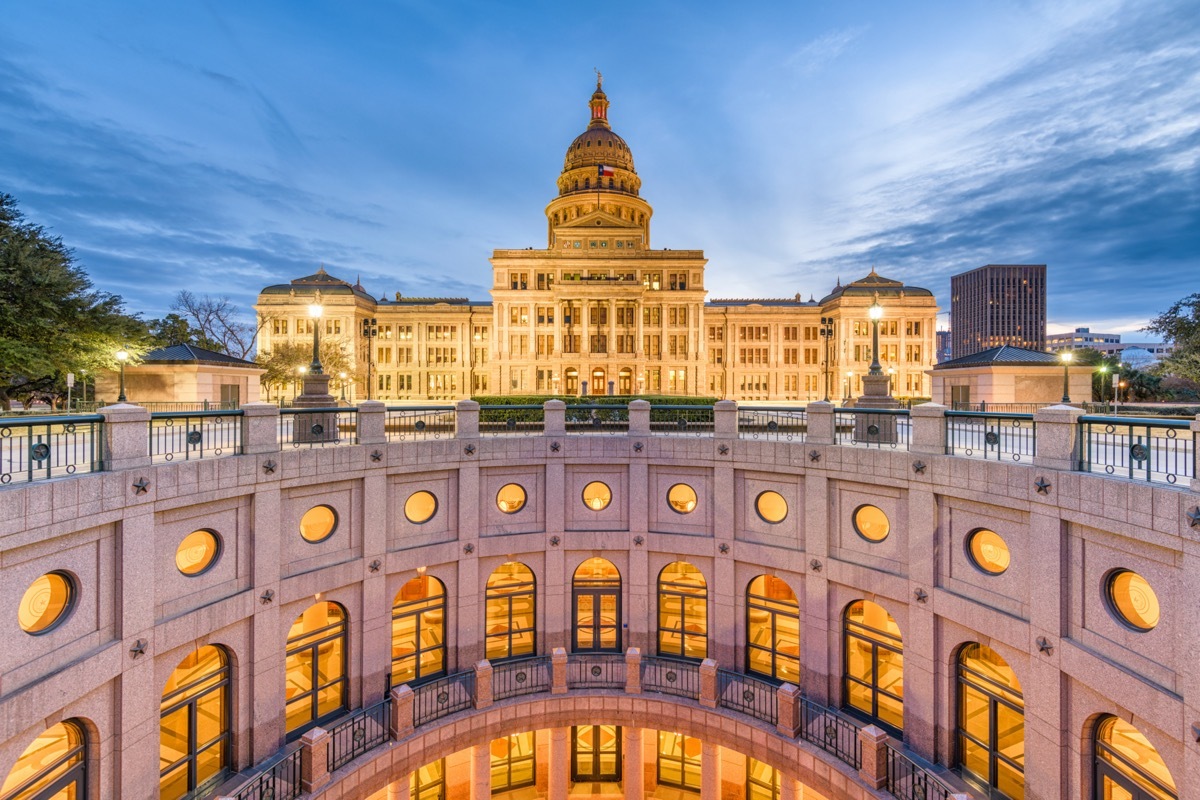 Austin, Texas, USA at the Texas State Capitol.