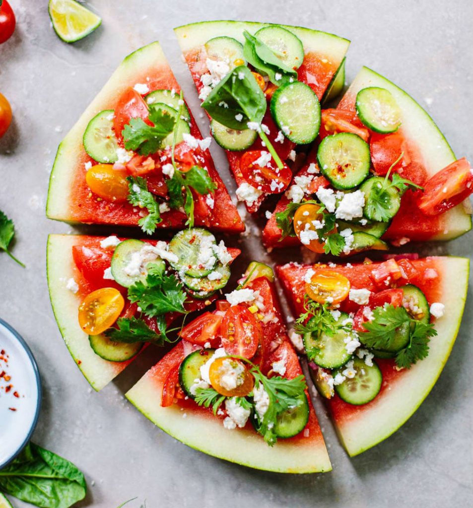 Watermelon, Cucumber and Feta Wedge Salad | HerBeauty