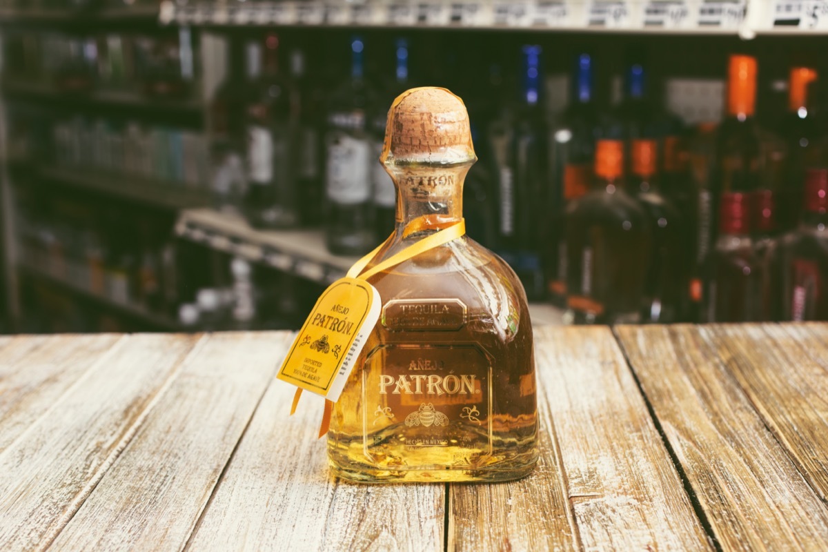 Bottle of Patron tequila