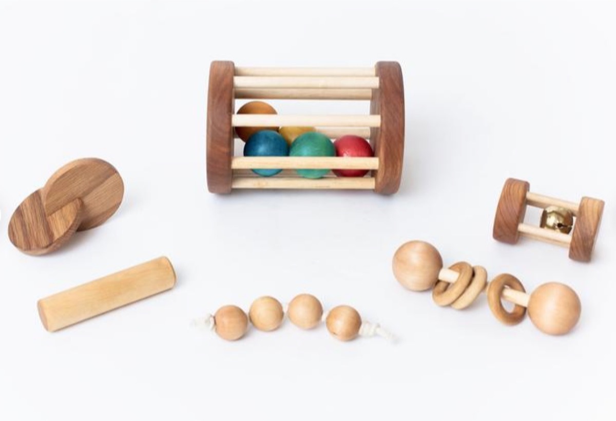 montessori baby set of wooden toys