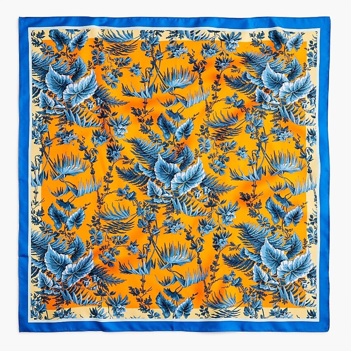 blue and yellow silk scarf