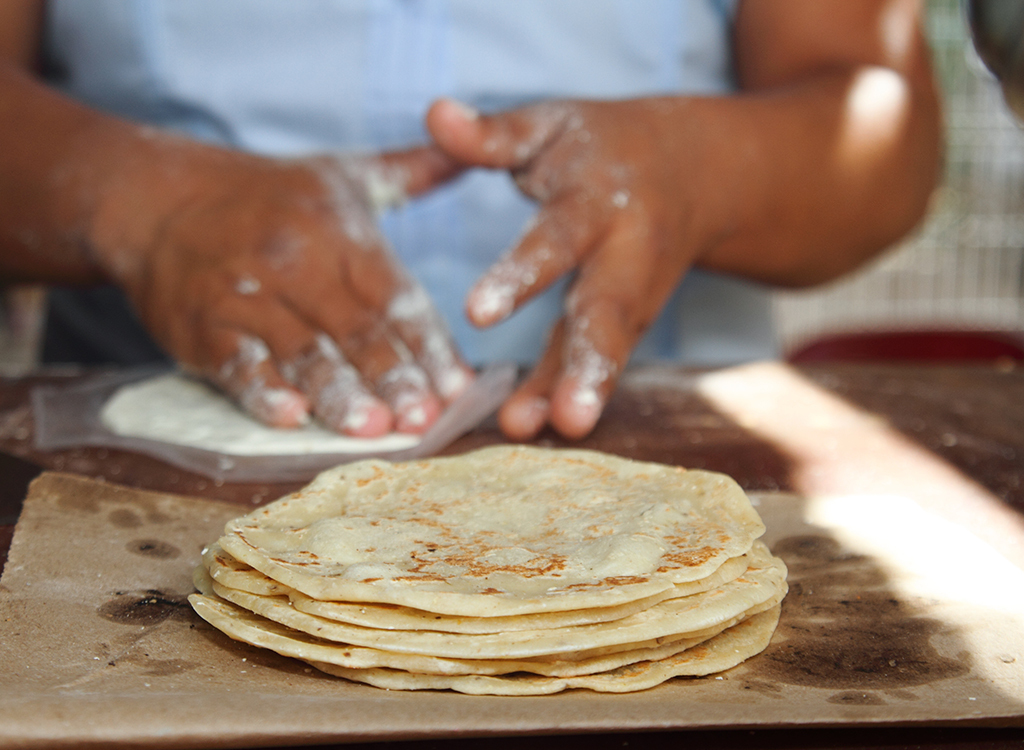 Homemade flour tortillas