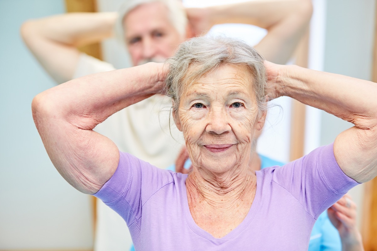 older woman exercising