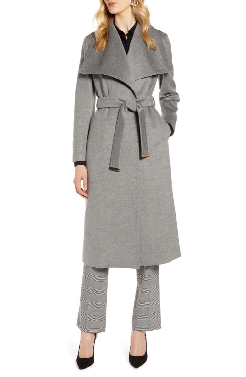 gray wool wrap coat, Nordstrom anniversary sale