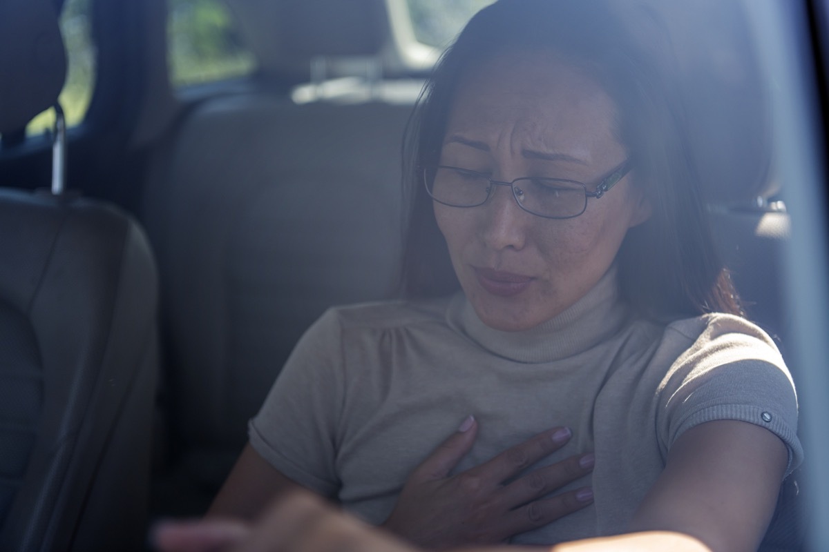 Woman with chest pain