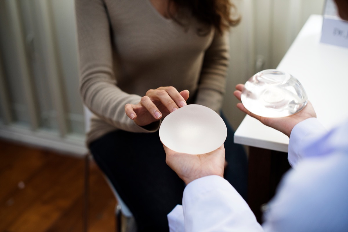 Woman planning to have a breast implant