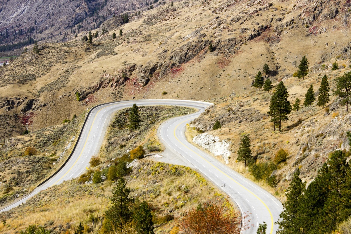 winding road in canada's osoyoos desert