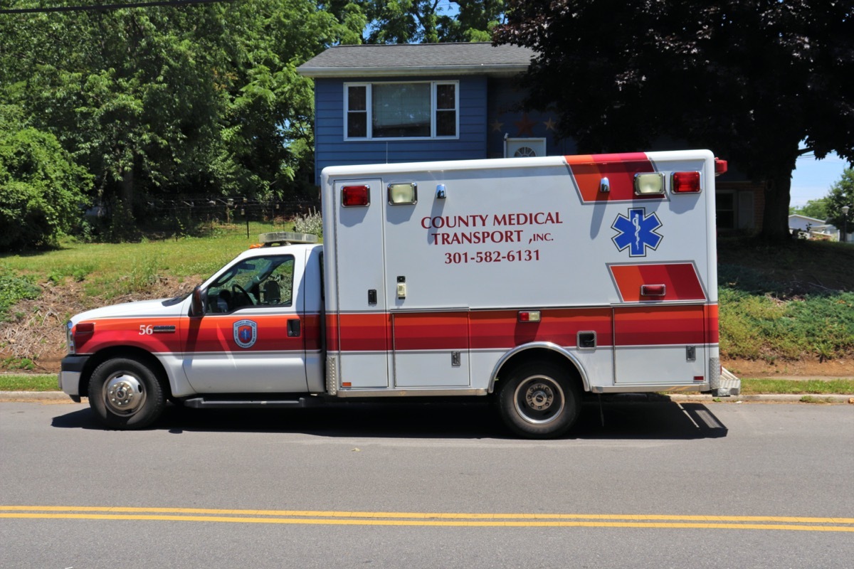 Ambulance vehicle parked on a street