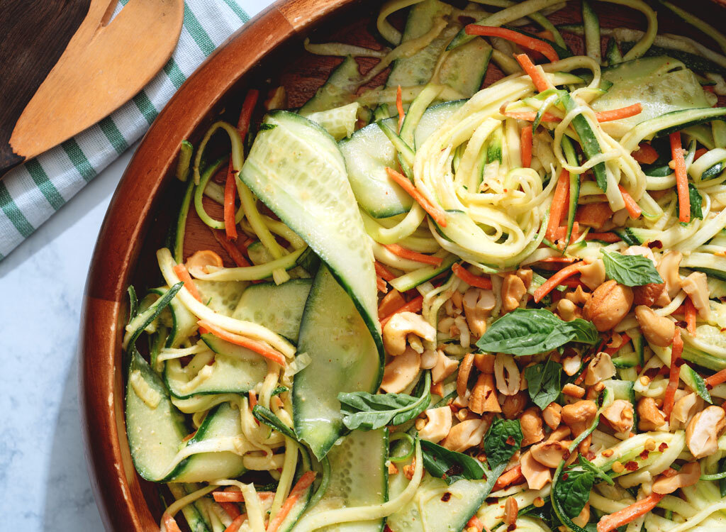 Zucchini peanut noodles