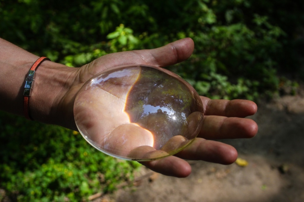 refraction with magnifying glass