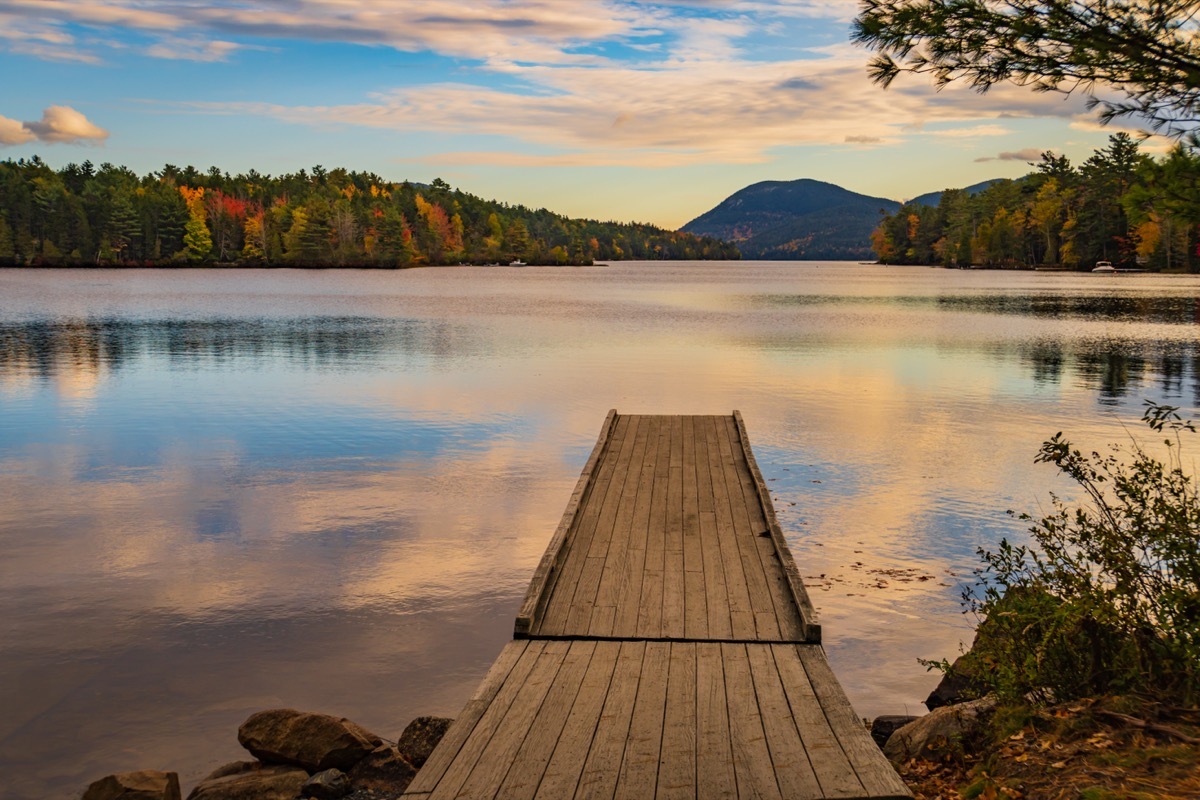 long pond shoreline at acadia national park