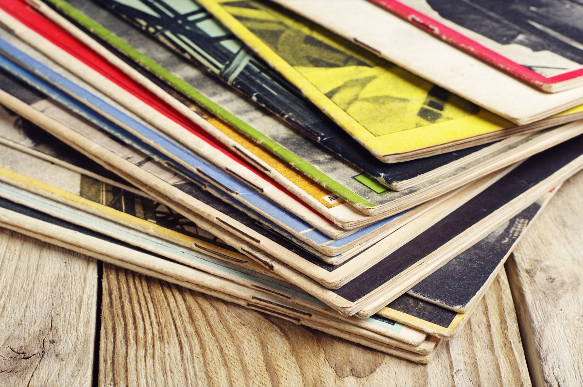 old magazines on a table, first bikini reactions