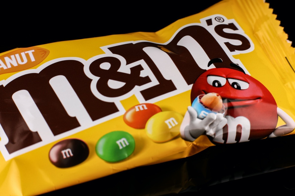 bag of peanut m&m candy